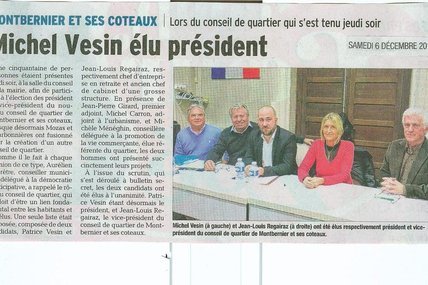 Conseil de quartier de Montbernier et ses Coteaux : notre Association est représentée